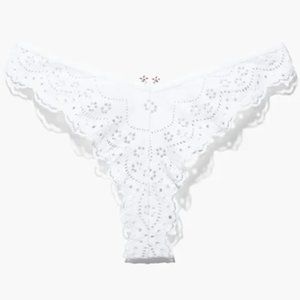 Bombshell Broderie High Leg Lace Thong